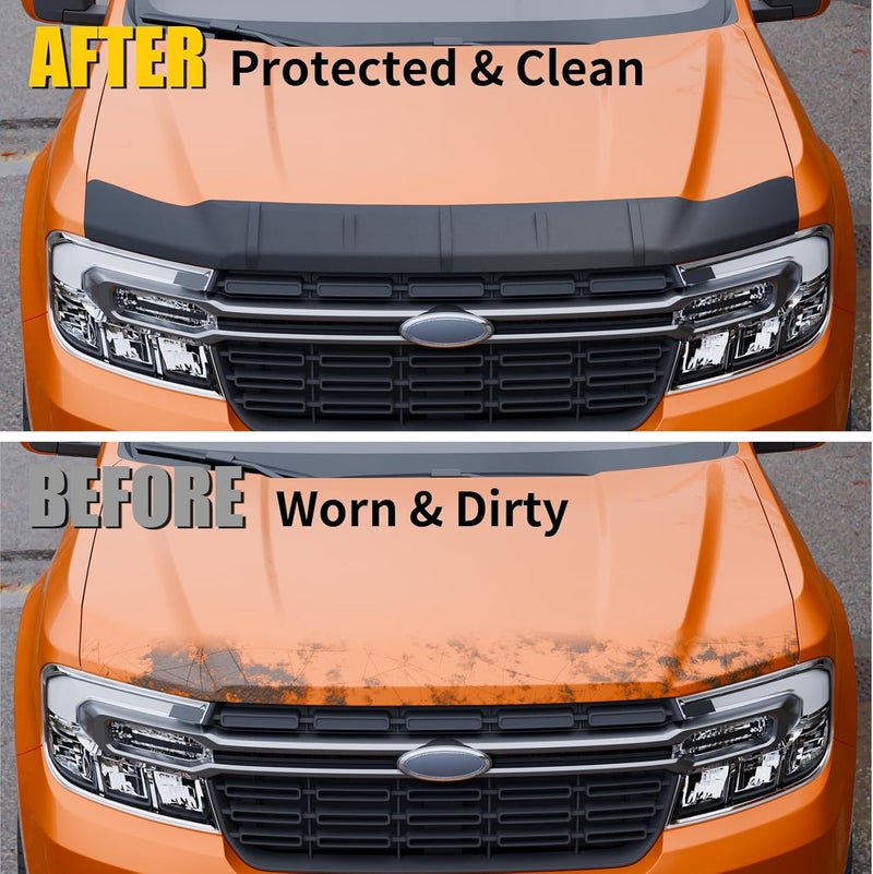 Maxzina TPE Hood Protector Compatible with 2022-2025 2026 Ford Maverick Hood Shield TPE Bug Deflector Bug Guard for 2024 Maverick Accessories - Image 2